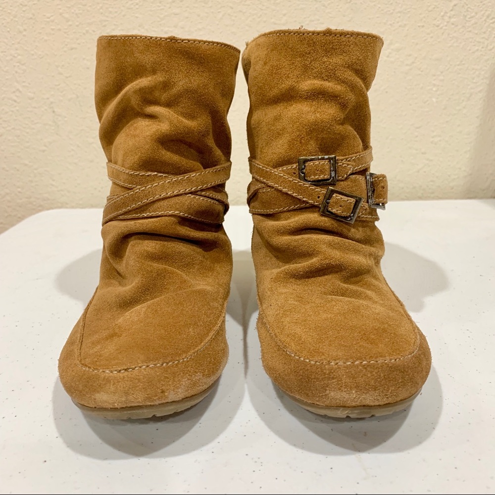 REPORT Tan Suede Ankle Boots